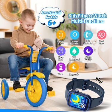 Дитячий розумний годинник Kinder Smartwatch для хлопчиків та дівчаток. Активність, серцевий ритм, сон, IP68, водонепроникність, 19 спортивних режимів.