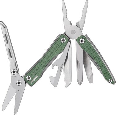 NexTool Mini Flagship Multitool, Mini Multitool 10 IN 1 Multitool Tool with Mini Pocket Knife, Bottle Opener, Scissors, Pliers, Screwdriver, Multifunction Tool for Camping Accessories - (Green)