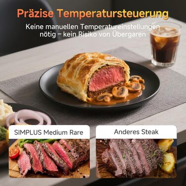 Аерофритюрниця SIMPLUS Airfryer XL 6.5 л з вікном та сенсорним керуванням, 1500 Вт, 10 програм, антипригарне покриття