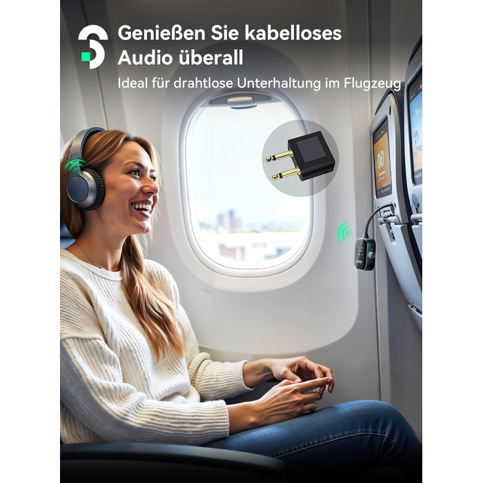 SOOMFON Bluetooth 5.3 Передавач/Приймач 2-в-1: Адаптер для телевізора, фітнесу, навушників (Airpods) з дисплеєм та акумулятором