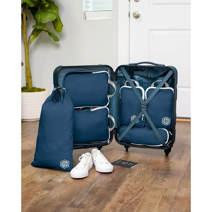 Набір кубиків для пакування TRIPPED: органайзери для подорожей, 6 шт. (білий, зелений, блакитний)