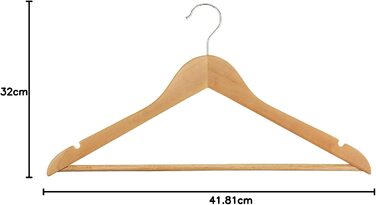 Дерев'яні вішалки для одягу преміум-класу: міцна штанга та вирізи для плечей, ідеально підходять для чоловічого та жіночого одягу, довговічне рішення для зберігання в шафі