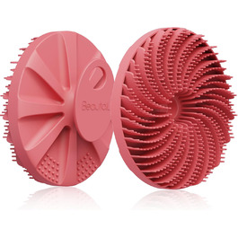 Силіконова щітка для тіла Beautail: м'який пілінг, для чутливої шкіри, рожева