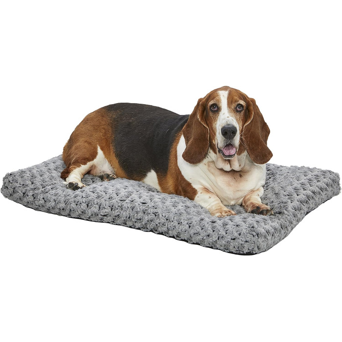 М'яке ліжко для тварин Midwest Homes for Pets QuietTime Deluxe Gray Ombre Swirl, XXS, машинне прання, протиковзна основа, 46 см, 88 x 58 x 7 см