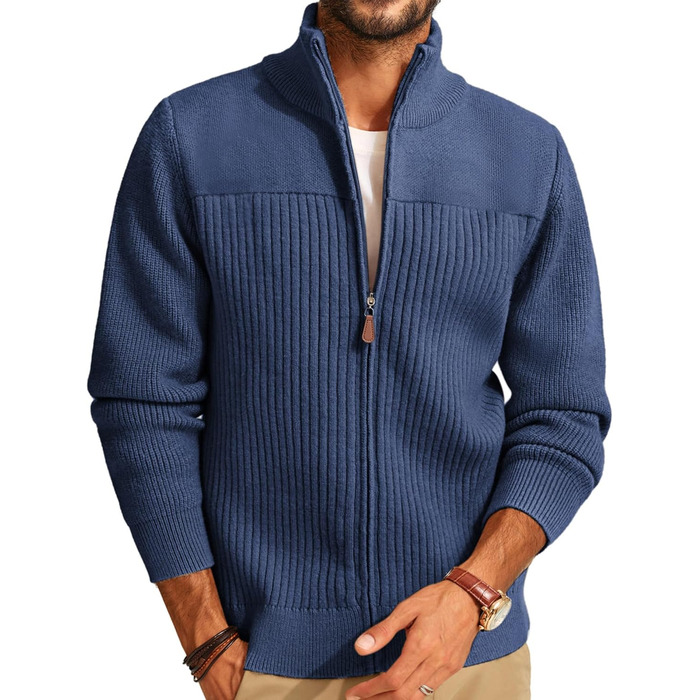 Кардиган чоловічий PJ PAUL JONES з блискавкою та стійким коміром, темно-синій (XL)