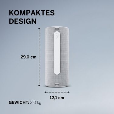 Loewe We. HEAR 2 Cool Grey – Портативна Bluetooth колонка 60W, водостійка, до 17 годин роботи, для дому та вулиці