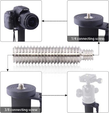 Штатив для камери FOSOTO з алюмінію, 5 секцій, 165 см, чорний + синій (сумісний з Canon, Nikon, Sony, Panasonic, DSLR)