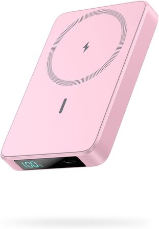 Power Bank HETP 10800mAh з бездротовою зарядкою MagSafe (рожевий)