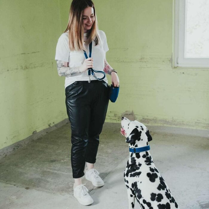 Нашийник для собак HUNTER HILO VARIO BASIC, блакитний, розмір XL, дихаючий, з 3D-сіткою, відбиваючий, регульований