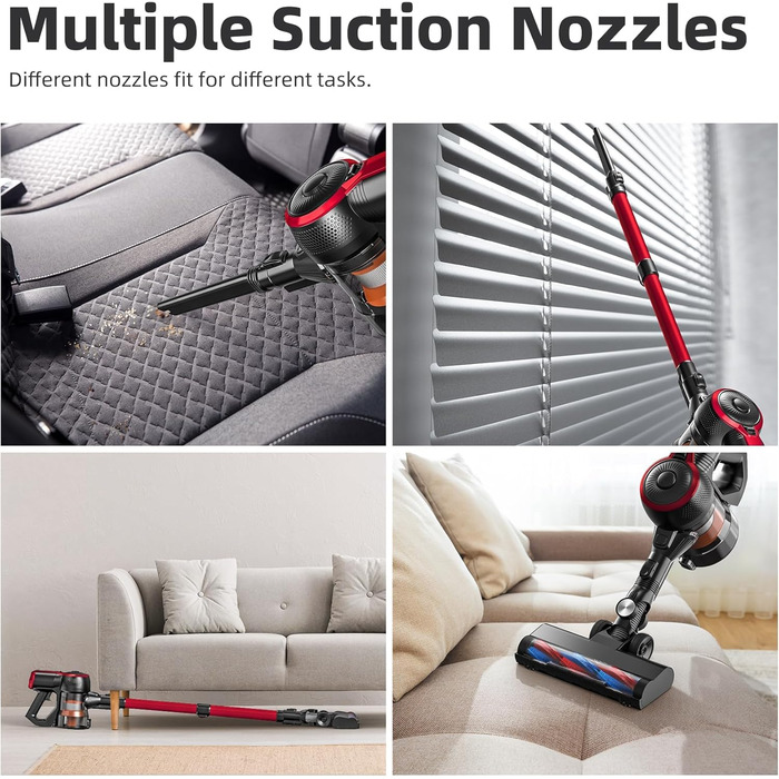 VEGREM Бездротовий акумуляторний пилосос 25Kpa з LED-підсвіткою та 2 режимами потужності, до 40 хвилин роботи