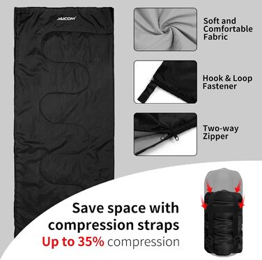 Легкий літній спальний мішок для кемпінгу та відпочинку на природі - для дорослих, туризму та відпочинку в приміщенні (зелений/чорний)