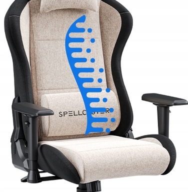 Ігрове крісло Sense7 Spellcaster Fuku, тканина, чорно-бежеве