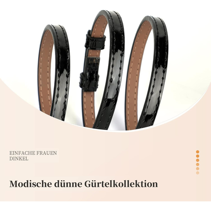 Жіночий вузький шкіряний ремінь WHIPPY з золотистою пряжкою, 105 см (для талії до 95 см)