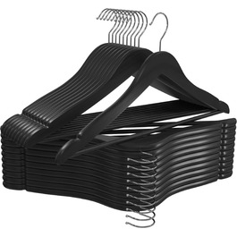 Набір вішалок для одягу Utopia Home 20 шт. з перекладиною для штанів та плечима, чорний