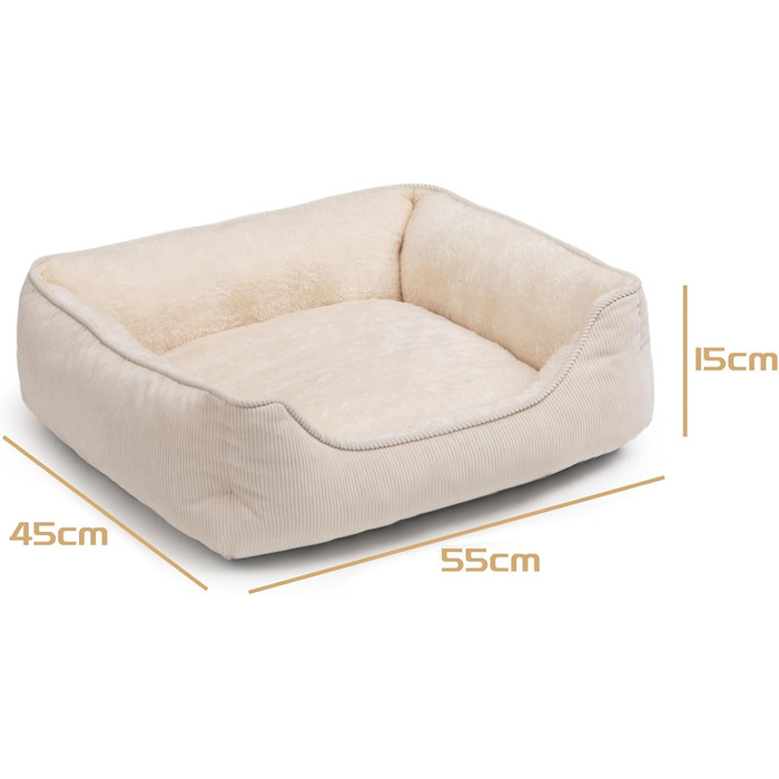 Килимок для котів та собак, м'який лежак для тварин, дихаючий лежак для кошенят та цуценят, бежевий (55*45*15 см)
