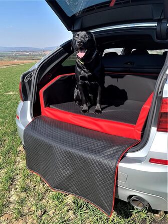 Преміум ліжко для собак Mayaadi-Home - 100 x 70 x 38 см | З захисною накидкою, з штучної шкіри | Автомобільне ліжко для собак, ліжко в багажник | Чорно-біле Travel Duo, розмір M