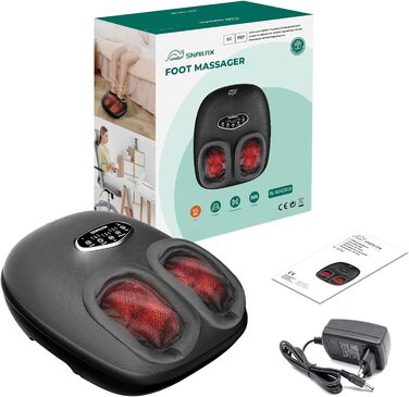 Масажер для ніг Snailax Shiatsu з підігрівом для фасціїту, невропатії, глибокий масаж, компресія, вібрація, для дому та офісу, подарунок