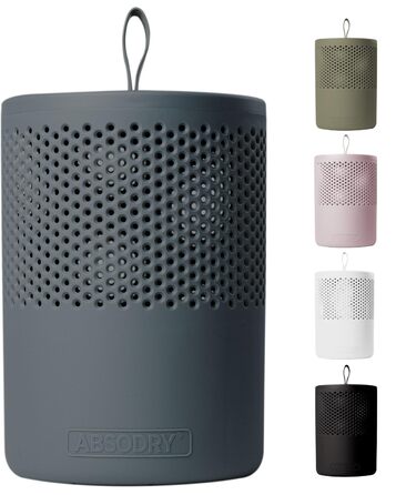 Безструмний осушувач повітря AbsoDry до 25 м² - з поповнюваним пакетом - з переробленого пластику - для вітальні, ванної кімнати, підвалу - осушувач для квартири - сірий