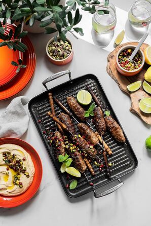 Гриль-плита Le Creuset алюмінієва з антипригарним покриттям, 35x27 см, для всіх типів плит, індукція, антрацит/срібло