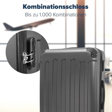 Валіза ручної поклажі TRVLMORE 54x36x20 см - жорсткий корпус, з колесами, сірий (колекція 3 шт.)