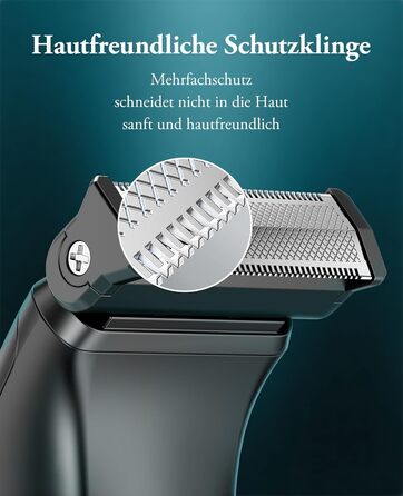 Триммер для тіла Kensen 2-в-1 для чоловіків: для особистої гігієни, тіла, обличчя. З насадкою, для сухого та вологого гоління, USB-C, зелений