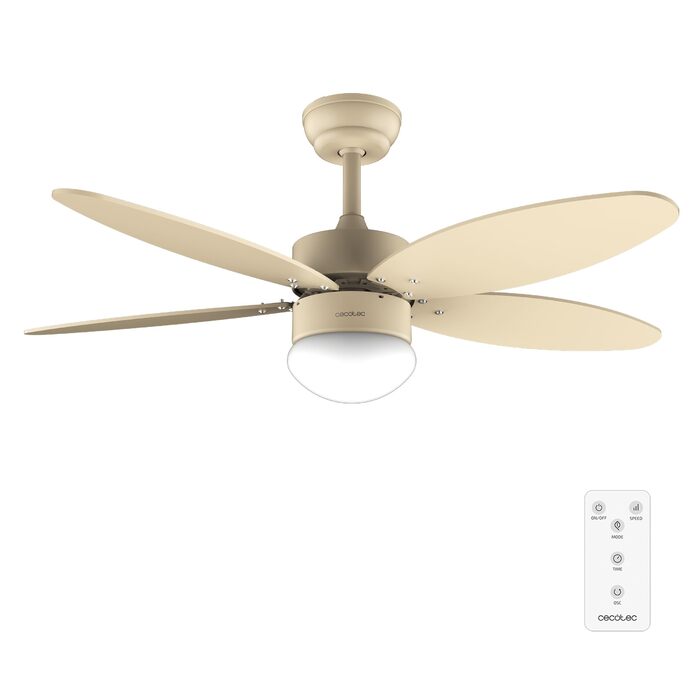 Стельовий вентилятор Cecotec EnergySilence Aero 4260 Full SunLight 40W з LED підсвіткою, пультом, таймером, 6 швидкостей, 5 лопатей
