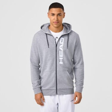 Чоловіча толстовка на молнії Head Club Original Hoodie Fz, сірий меланж, розмір 3XL