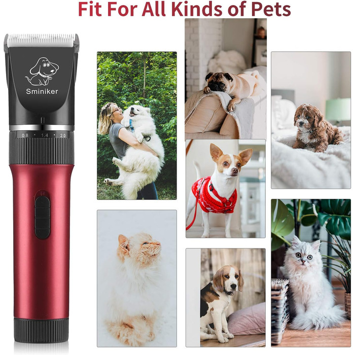 Професійна машинка для стрижки шерсті тварин Tierhaar: безшумна, акумуляторна, бездротова, для котів, собак, коней. Комплект професійного грумера