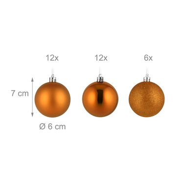 Relaxdays Set of 30 Christmas Baubles