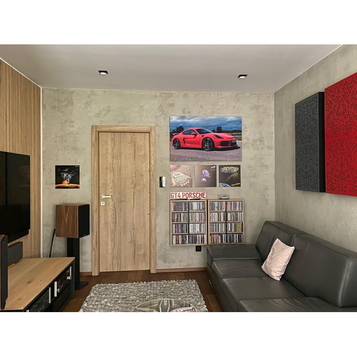 Гібридна акустична панель-абсорбер AbsorbFuser 100x50x11 см, звукопоглинаюча та дифузна панель (Сіра)