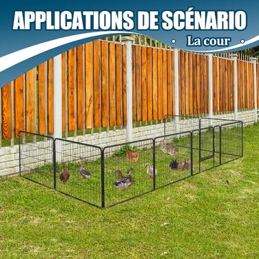 Металевий вольєр для цуценят та собак, загін для вигулу, 12-ти частинний забір, висота 60 см