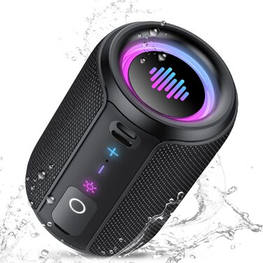 Bluetooth колонка 15W, портативна, водонепроникна IPX7, 12 год автономії, TWS, для спорту, вечірок, подорожей - Dark
