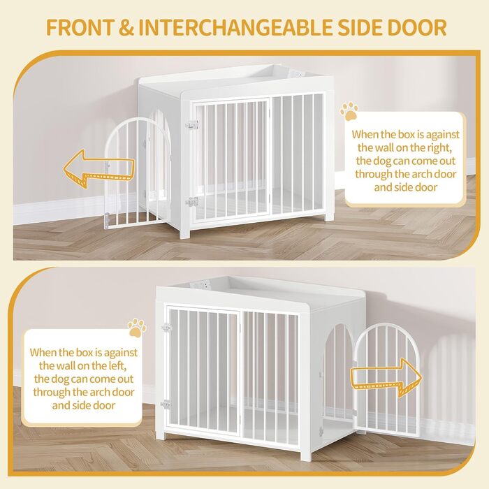 Сучасна собача будка Hzuaneri з USB та розеткою, 90x63x79 см, біла