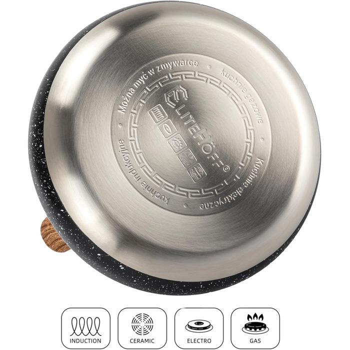 Електричний чайник EliteHoff 3L з нержавіючої сталі з автоматичним свистком, сірий, для всіх типів плит (E-5110)