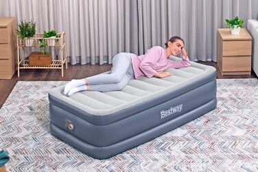Надувний матрац Bestway TriTech XL Single з вбудованим електронасосом, 191x97x51 см, блакитний