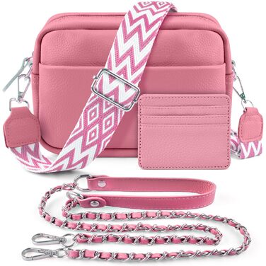 Сумка через плече BROTOU з натуральної шкіри, чорна. Маленька жіноча сумка з 3 відділеннями та широким ременем