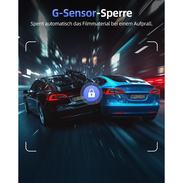 Відеореєстратор CIEVIE 4K+1080P з двома камерами, WiFi, IPS дисплей 1.5