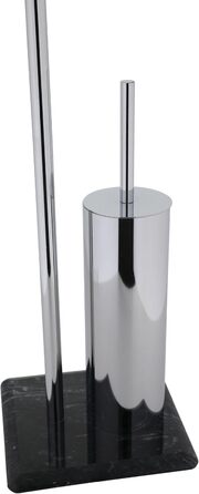 Набір для ванної кімнати Axentia Galant: тримач туалетного паперу, щітка для туалету та підставка - хром/мармур, чорний, без свердління