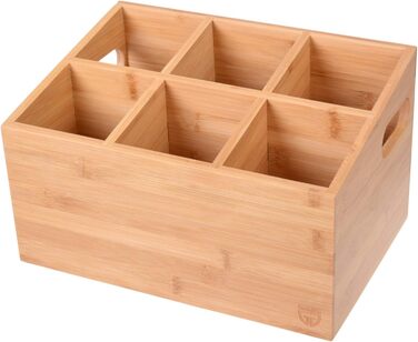GRÄWE Bamboo Cutlery Holder with 6 Compartments