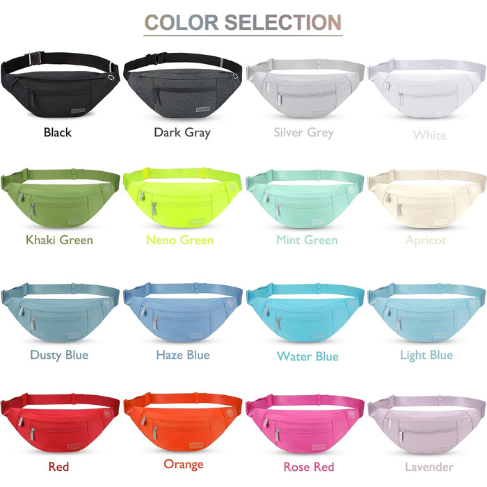 Чоловіча/жіноча поясна сумка MAXTOP – водонепроникна, 4 відділення, для активного відпочинку, туризму, спорту, чорна