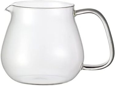 Kinto Unitea One Touch Teapot made of stainless steel, heat-resistant glass teapot with stainless steel infuser in the lid (Japan Import) (460 ml, Transparent)