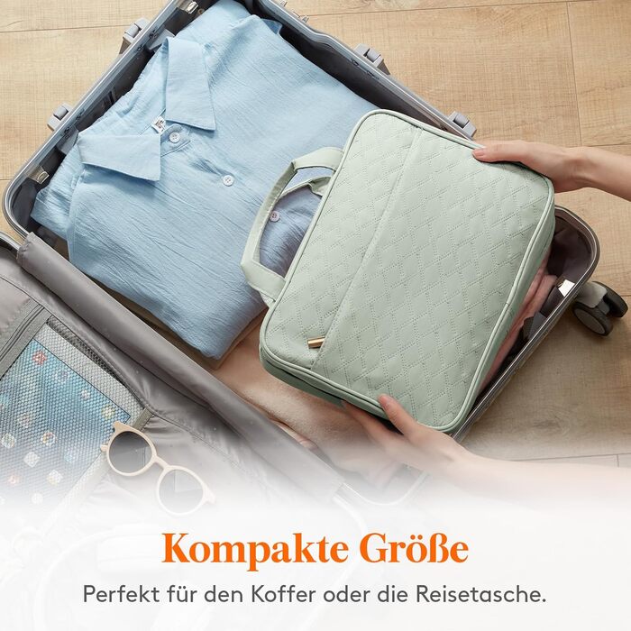 Чохол для туалетних аксесуарів Lifewit для подорожей, великий органайзер для косметики з гачком, прозорий, м'ятно-зелений (L)