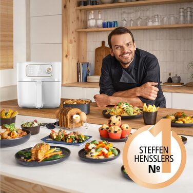 Philips Airfryer Combi 7000 Series XXL - 8.3 L (2 kg), 22-in-1 Air Fryer, WiFi Connection, **99% Less Fat Addition** with Rapid CombiAir, HomeID App, White (HD9876/20) 8.3 L WiFi-Connected, Auto-Cook, white