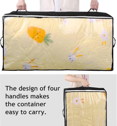 Комод-органайзер під ліжко Budding Joy 4 шт. 90л з кришкою, коробка для зберігання, для одягу, постільної білизни (6 шт., чорний)