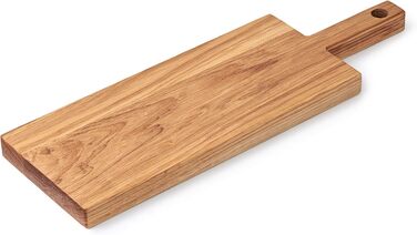 Edelding Cutting and Serving Board made of high-quality oak, 30 x 13 cm in size with a practical 10 cm handle | Antibacterial kitchen board | Serving board, breakfast board, solid wood cutting board