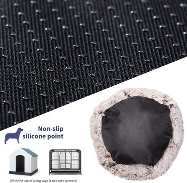 Кругле ліжко для собак та котів Haoye, м'яке, плюшеве, Ø 60 см, 7 розмірів, бежеве