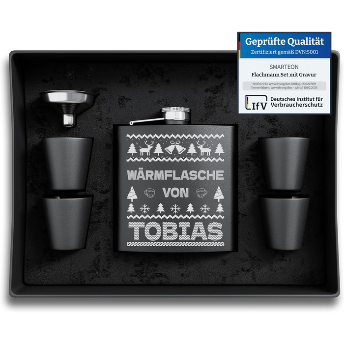 Набір фляг з гравіюванням - персоналізований з іменем - ідеальний подарунок на весілля та для чоловіків - нержавіюча сталь (дизайн 9)