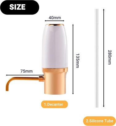 Electric Wine Aerator Dispenser, Electric Smart Decanter with Rechargeable USB Port, Electric Wine Decanter and Wine Dispenser Pourer, Wine Gift for Mother and Wife