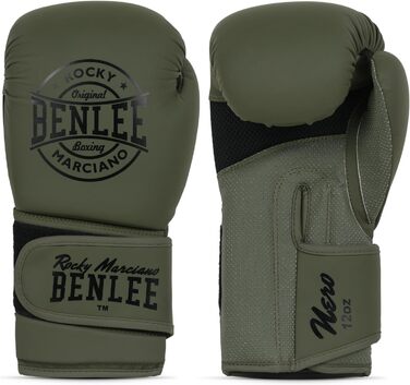Боксерські рукавички BenLee з екошкіри, чорний (10 oz, Olive)