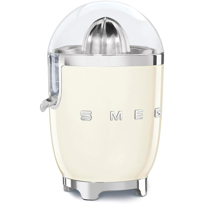 Електрична соковижималка для цитрусових Smeg CJF11CREU, 70 Вт, з фільтром та конусом із нержавіючої сталі, колір крем